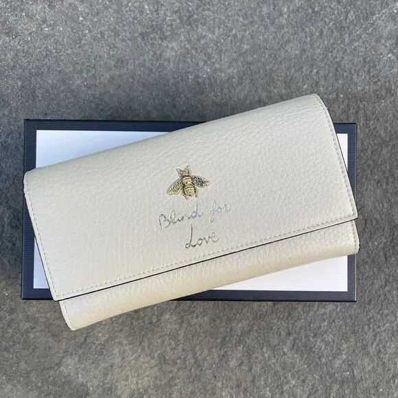 Gucci | Bags | Gucci Bee Blind For Love Cream And Gold Long  display picture 1